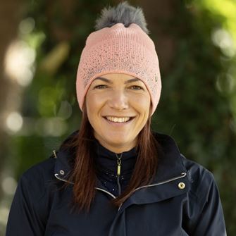 Hy Equestrian Synergy Diamante Bobble Hat (Rose)