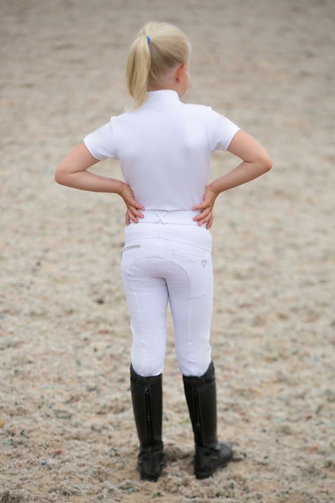 Hy Equestrian Cadiz Mizs Show Shirt (White/Rose Gold)