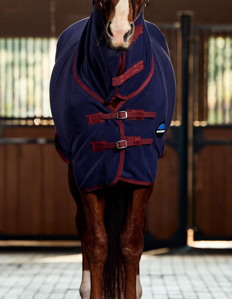 Weatherbeeta Anti-Static Fleece Cooler Combo (Navy/Burgundy)