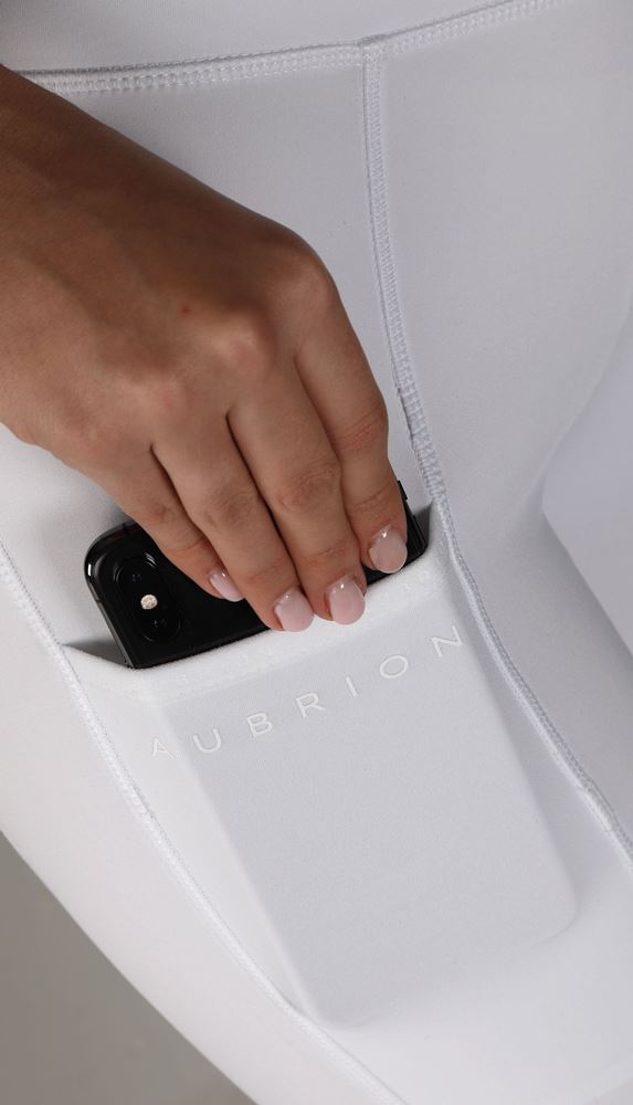 Shires Aubrion Hudson Riding Tights (White)