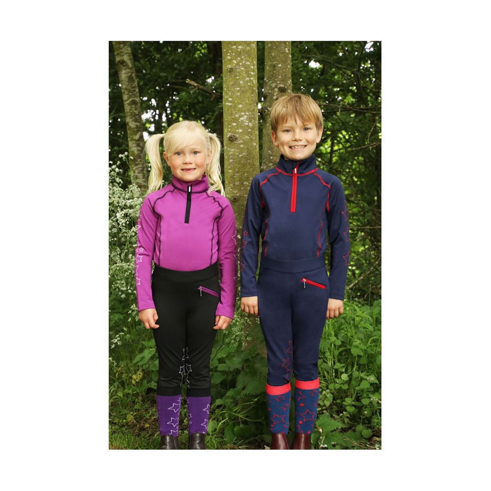 Hy Equestrian Stella Children's Base Layer (Navy/Red)