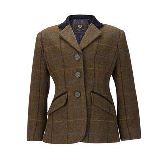 Shires Aubrion Saratoga Jacket - Young Rider (Oak Brown Check)