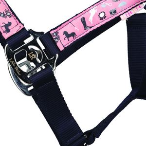 Pony Passion Head Collar & Lead Rope Set by Little Rider (Navy/Blush)