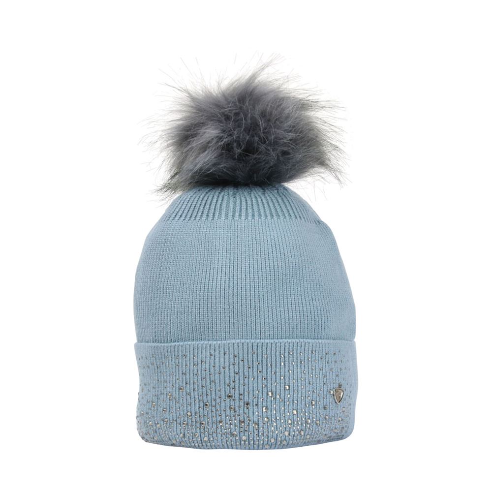 Hy Equestrian Synergy Diamante Bobble Hat (Aqua)