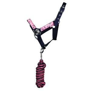 Pony Passion Head Collar & Lead Rope Set by Little Rider (Navy/Blush)