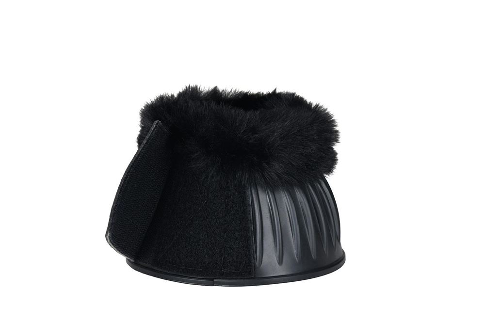 Weatherbeeta Tough-Tec Prime Fleece Trim Rubber Bell Boots (Black)