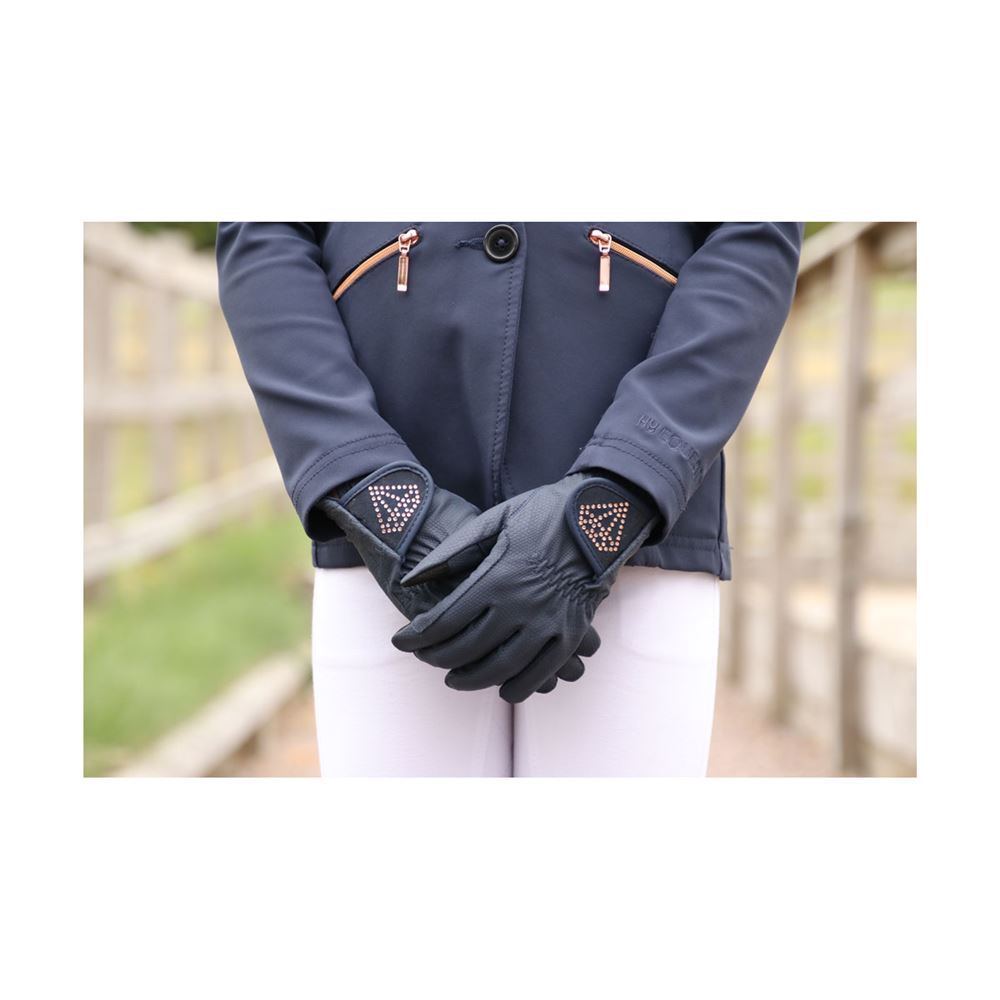 Hy Equestrian Cadiz Children’s Riding Gloves - Child (Navy)