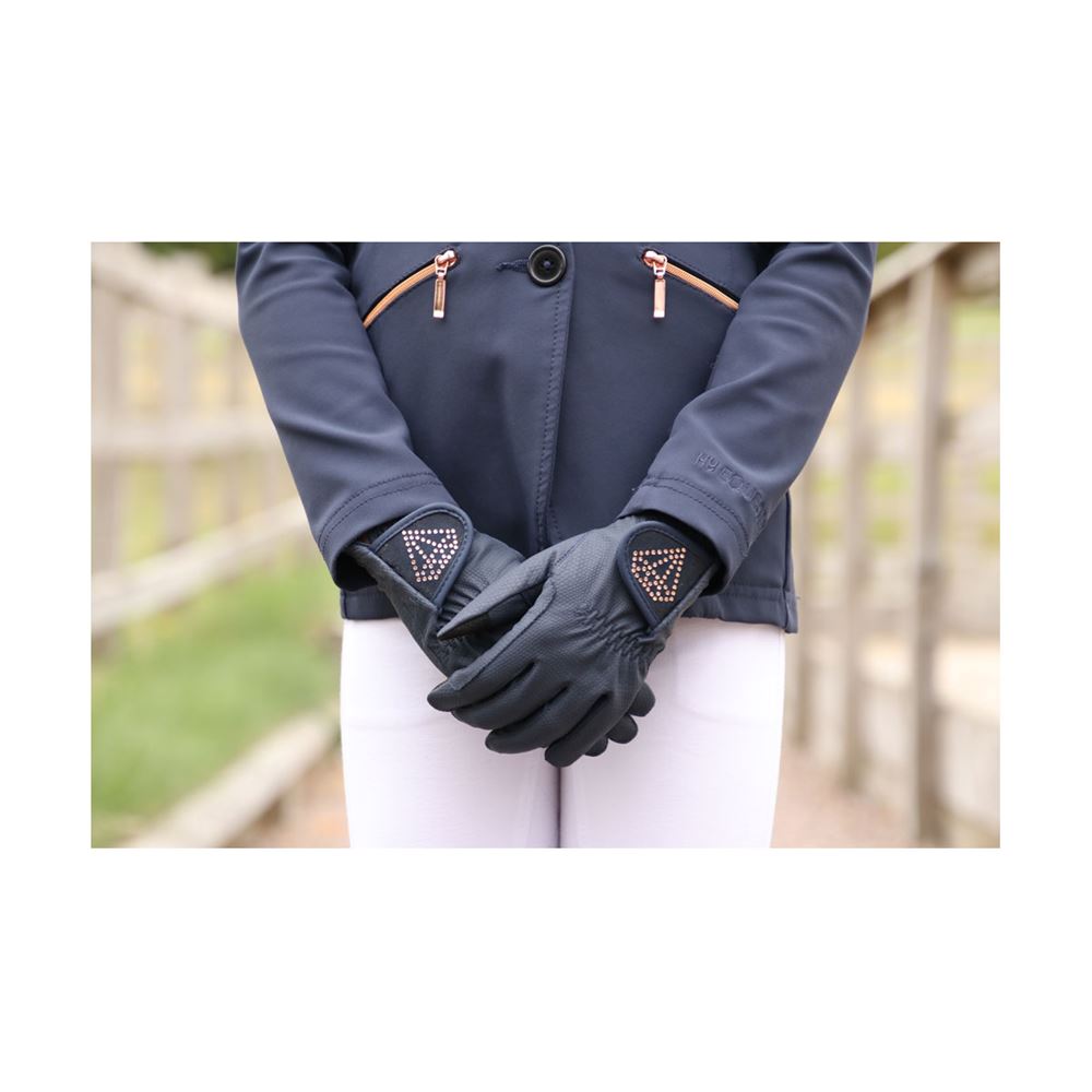 Hy Equestrian Cadiz Children’s Riding Gloves - Child (Navy)
