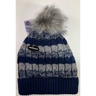 Platinum Adults Bute Waterproof Pom Beanie Hat (Navy) *Special Offer*