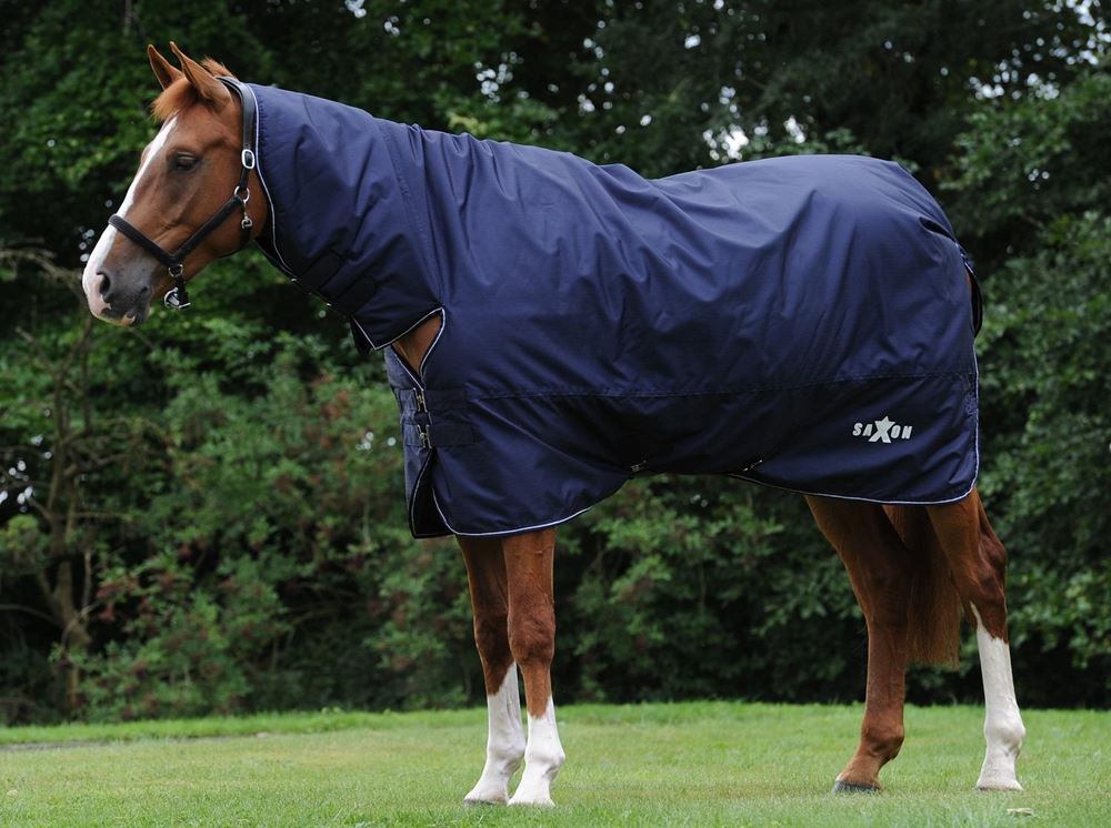 Saxon Defiant 600D Combo Heavy Turnout Rug 300g (Navy/White)