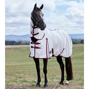 WeatherBeeta ComFiTec Essential Fly Sheet Combo (White/Burgundy)