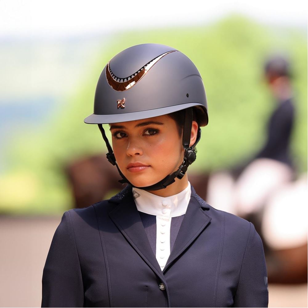 Shires Karben Elisa Ellipse Riding Hat 52-54 (Navy/Rose Gold)