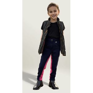 Gallop Childs Two Tone Jodhpurs (Navy/Pink)