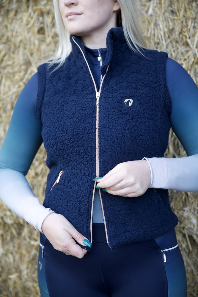 Hy Equestrian Elevate Teddy Fleece Gilet (Navy)
