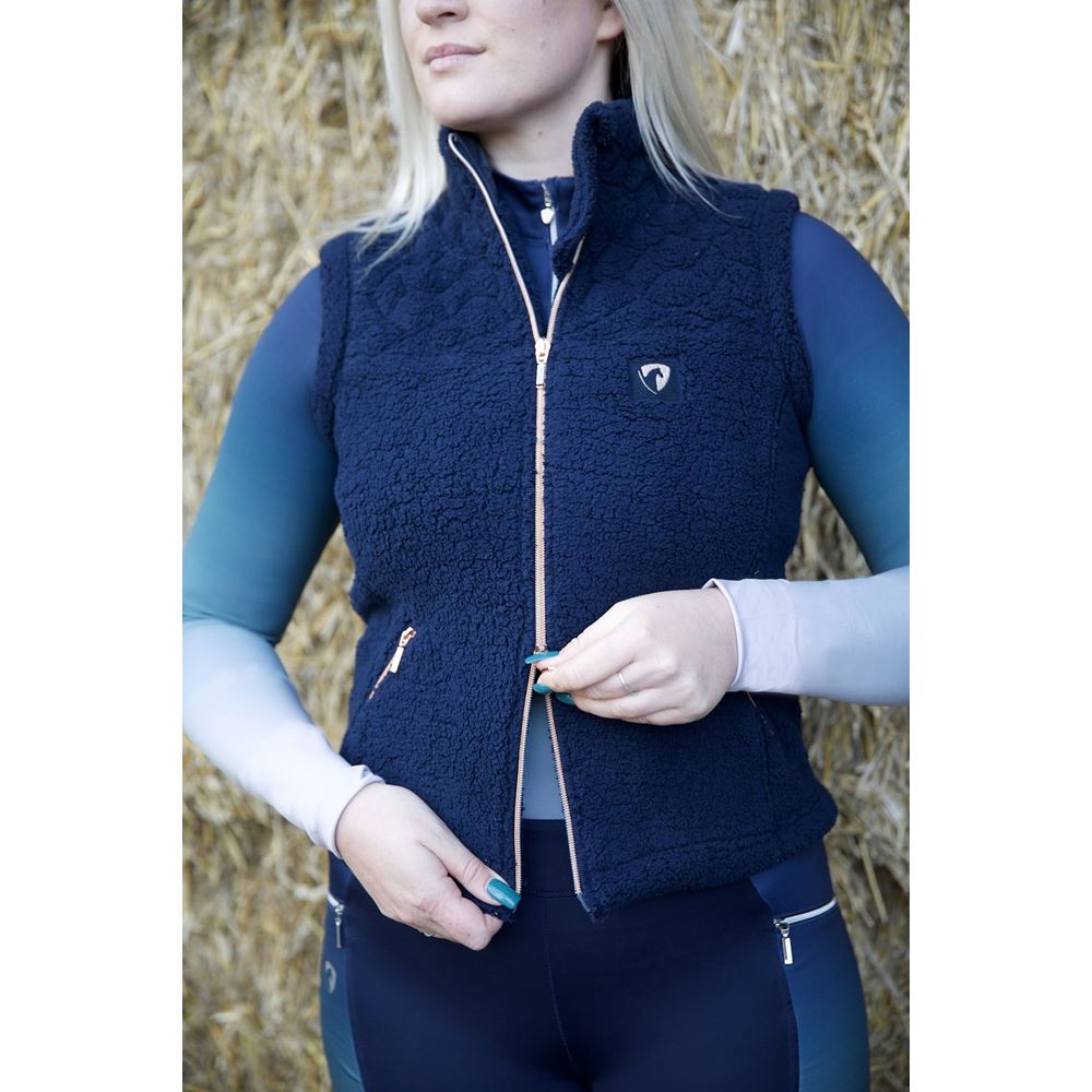 Hy Equestrian Elevate Teddy Fleece Gilet (Navy)