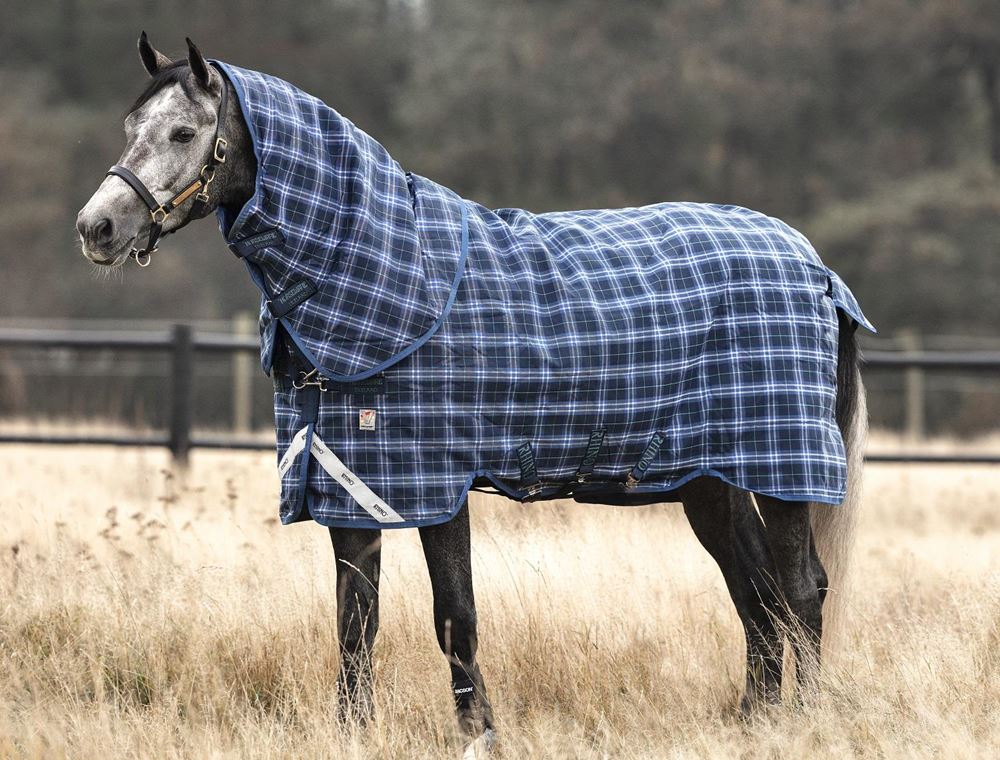 Horseware Rhino Plus Heavy with Vari-Layer 450g (Navy Check/Indigo)