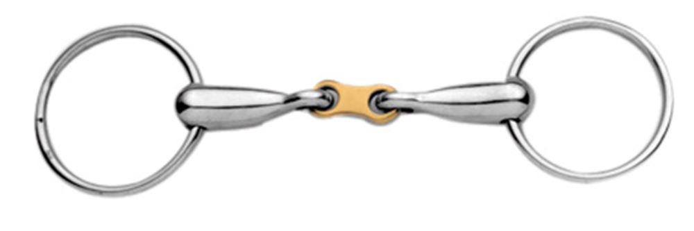 Korsteel Stainless Steel with Copper French Link Loose Ring Snaffle Bit