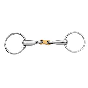 Korsteel Stainless Steel with Copper French Link Loose Ring Snaffle Bit