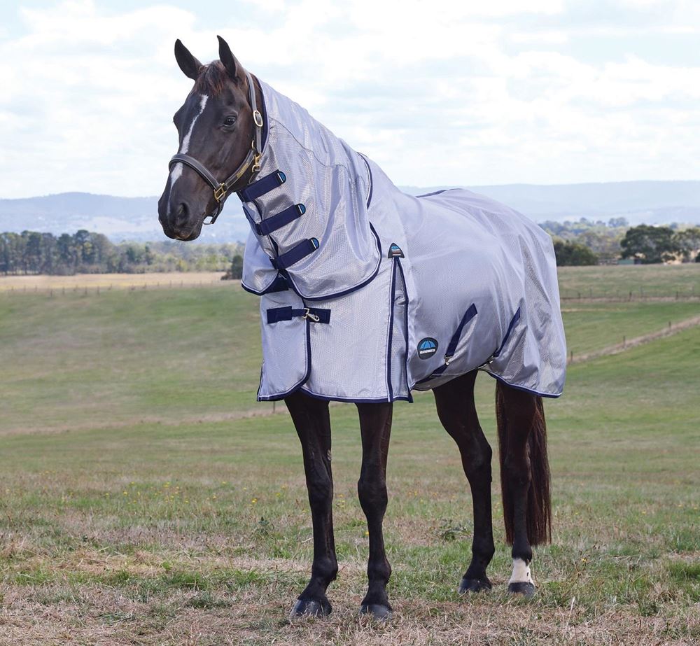 Weatherbeeta Comfitec Hexi-Shield Fly Sheet Combo (Silver/Navy/White)