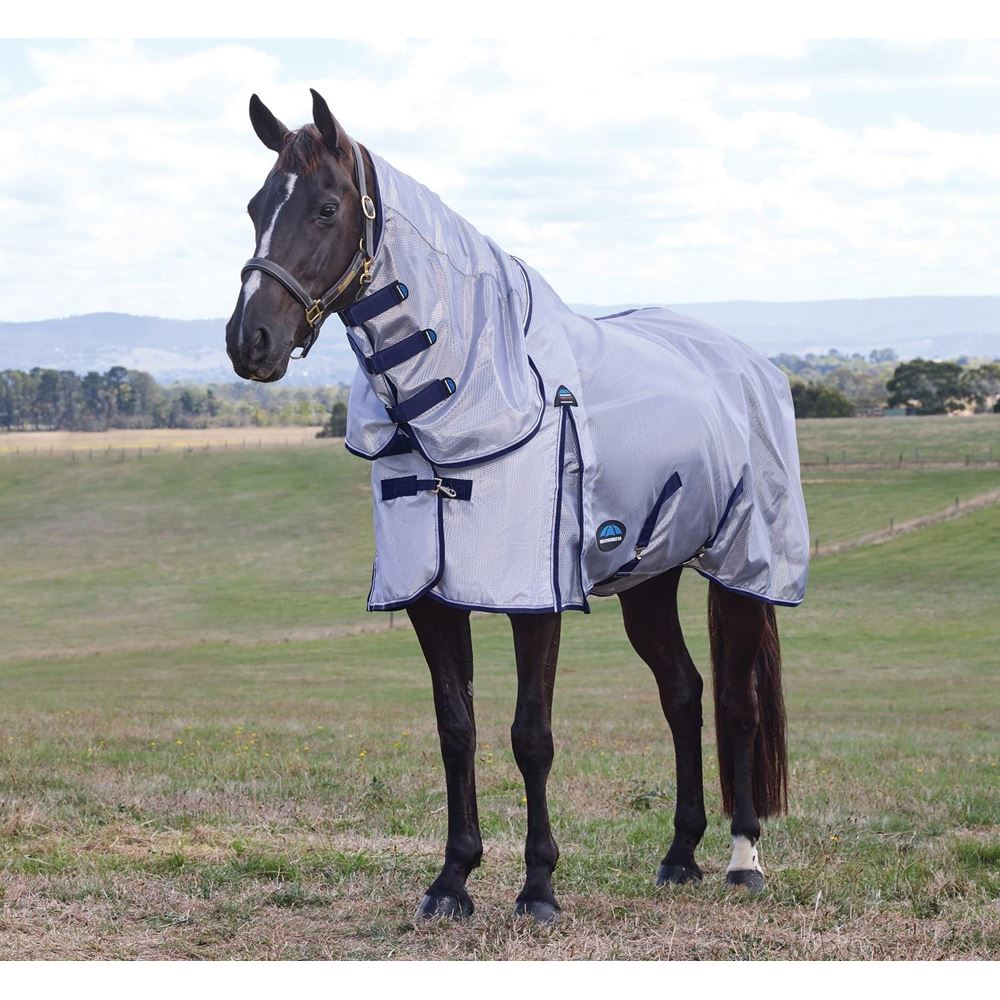 Weatherbeeta Comfitec Hexi-Shield Fly Sheet Combo (Silver/Navy/White)