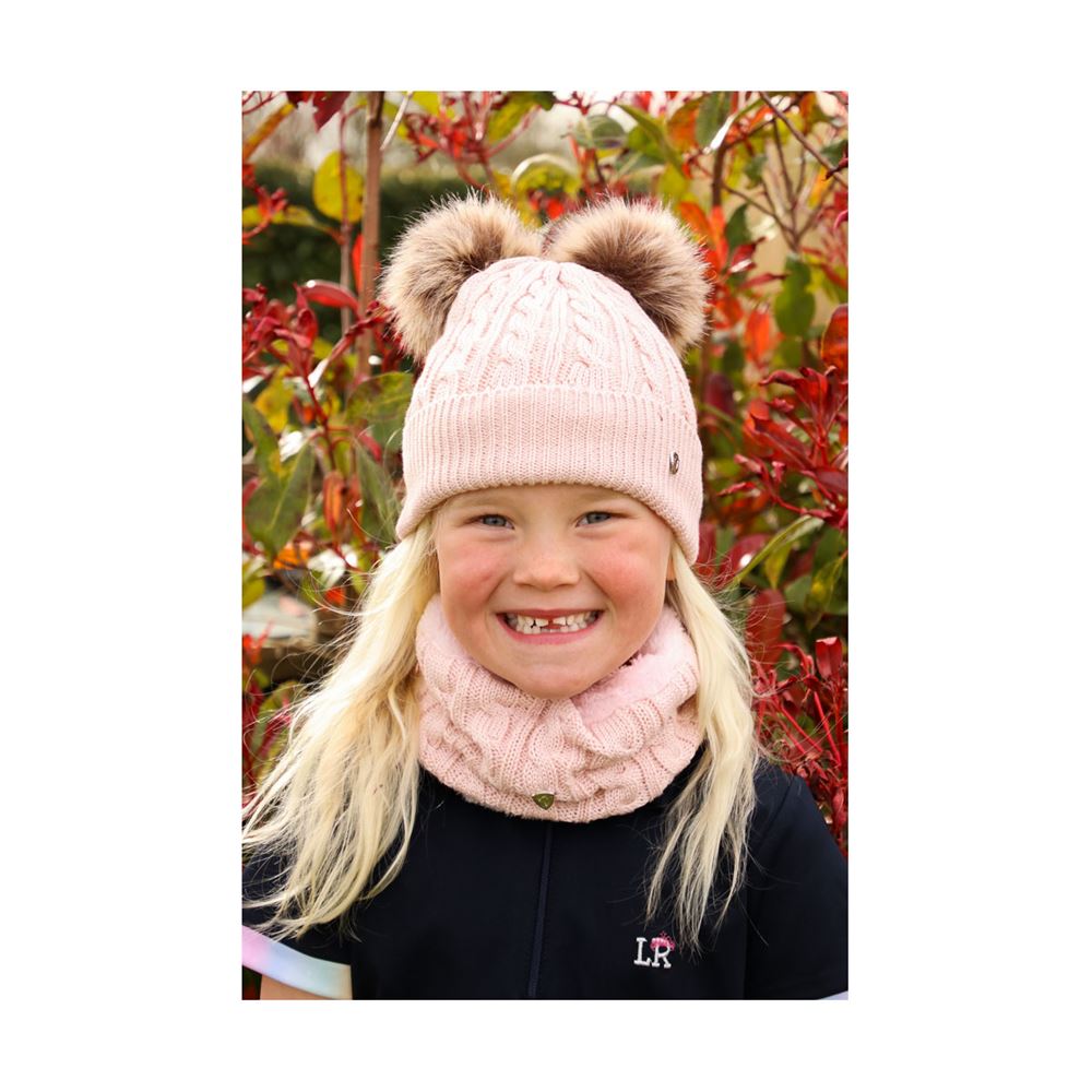 Hy Equestrian Morzine Children's Hat and Snood Set (Pink)
