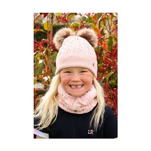 Hy Equestrian Morzine Children's Hat and Snood Set (Pink)
