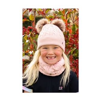 Hy Equestrian Morzine Children's Hat and Snood Set (Pink)