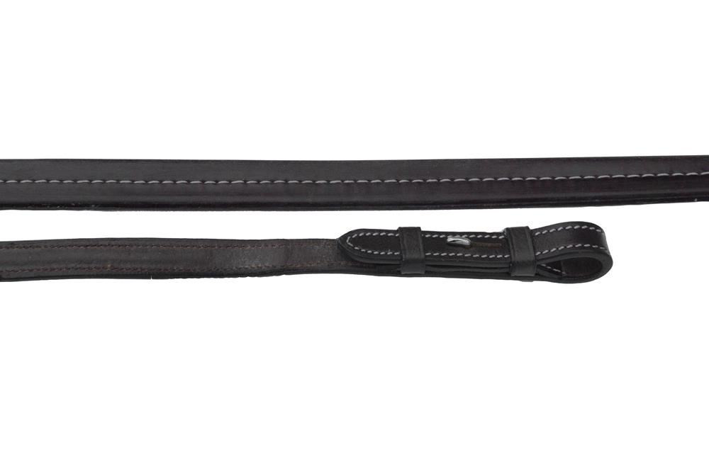 Rhinegold Elegance German Leather Smooth Finish Rubber Reins