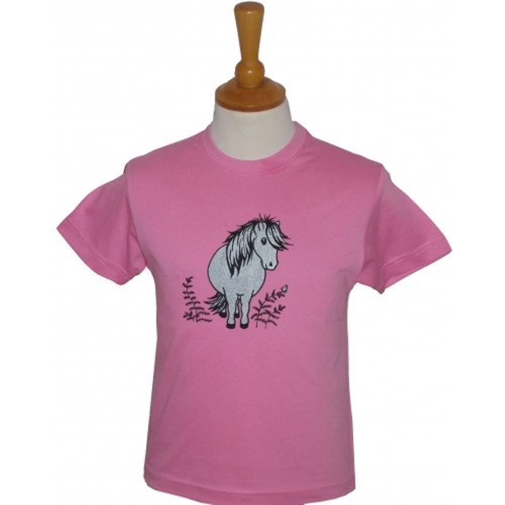 British Country Collection Bracken Pony T-Shirt - Child (Candy Floss Pink)