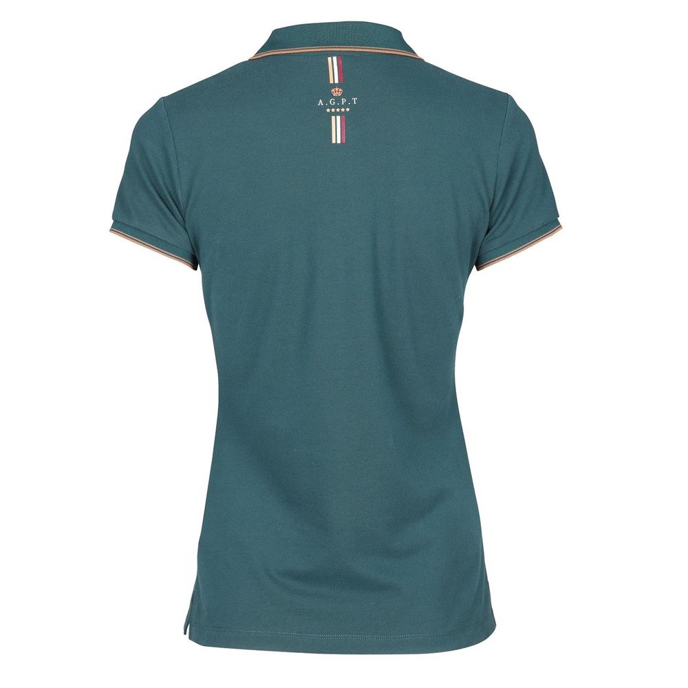 Shires Aubrion Poise Tech Polo - Young Rider (Green)