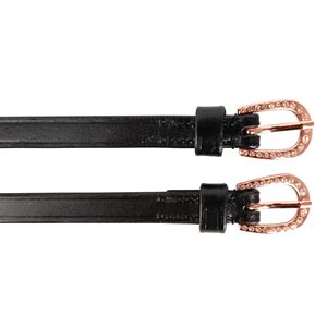 Hy Equestrian Diamante Spur Straps (Black/Rose Gold)