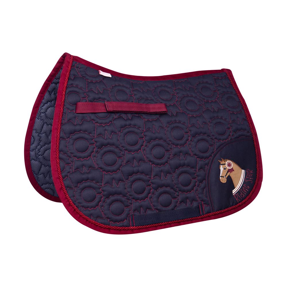 Riding Star Collection Saddle Pad by Little Rider (Navy/Burgundy)