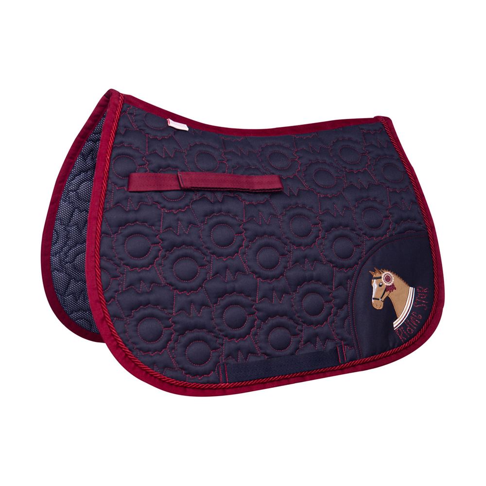 Riding Star Collection Saddle Pad by Little Rider (Navy/Burgundy)