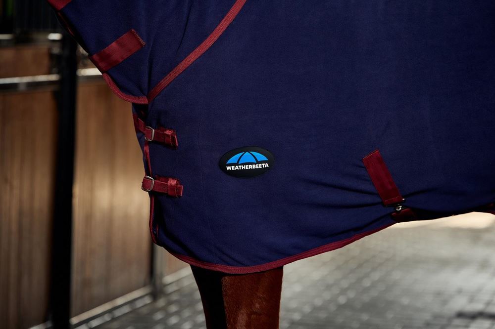 Weatherbeeta Anti-Static Fleece Cooler Combo (Navy/Burgundy)