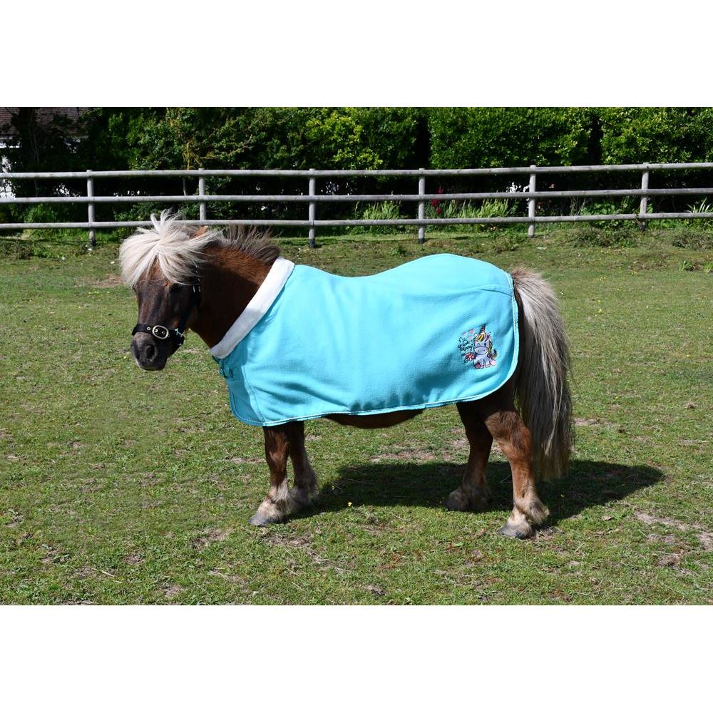 Rhinegold Unicorn Mini Embroidered Fleece Rug (Aqua)