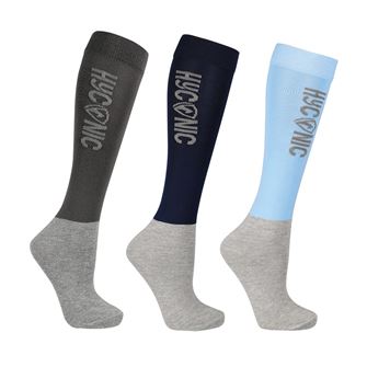HyCONIC by Hy Equestrian Adults Socks - Pack of 3 (Blue)