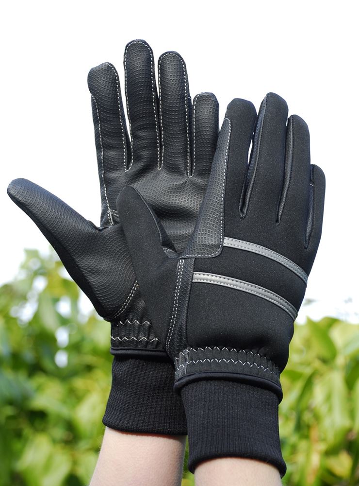 Rhinegold Thinsulate Knit Cuff Winter Riding Gloves (Black)