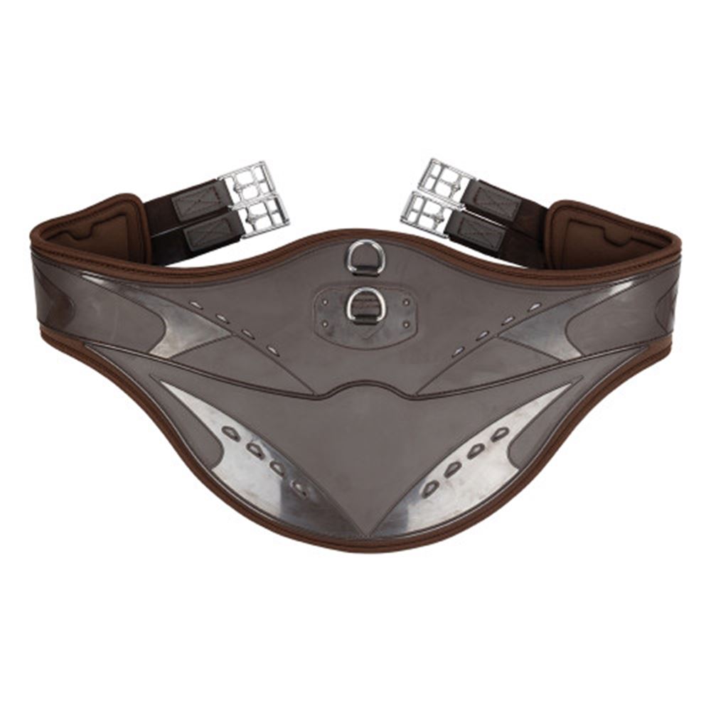 ProReaction Contoured TPU Vented Long Stud Girth by Hy Equestrian (Brown)
