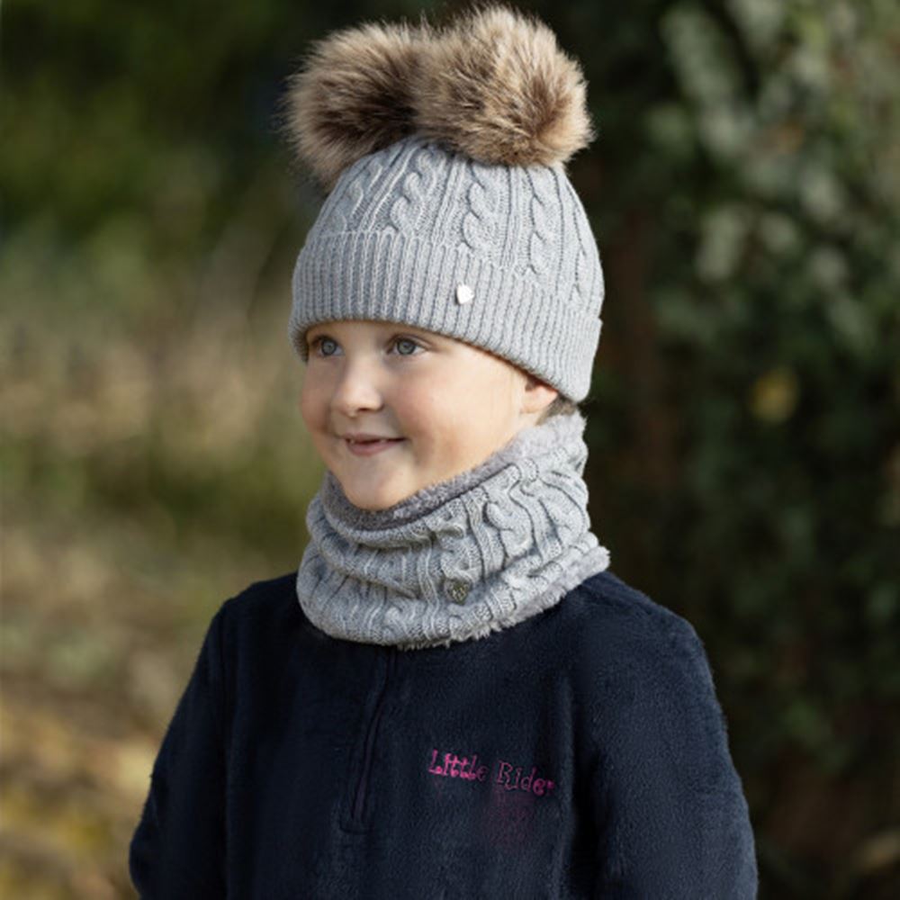 Hy Equestrian Morzine Children's Bobble Hat (Grey)