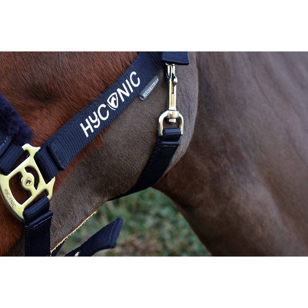 HYCONIC by Hy Equestrian Faux Fur Head Collar & Lead Rope (Navy)