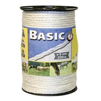 Basic Fencing Rope C/w S/steel Wires (White)