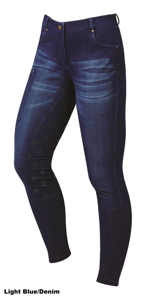 Dublin Shona Full Grip Silicone Print Denim Breeches