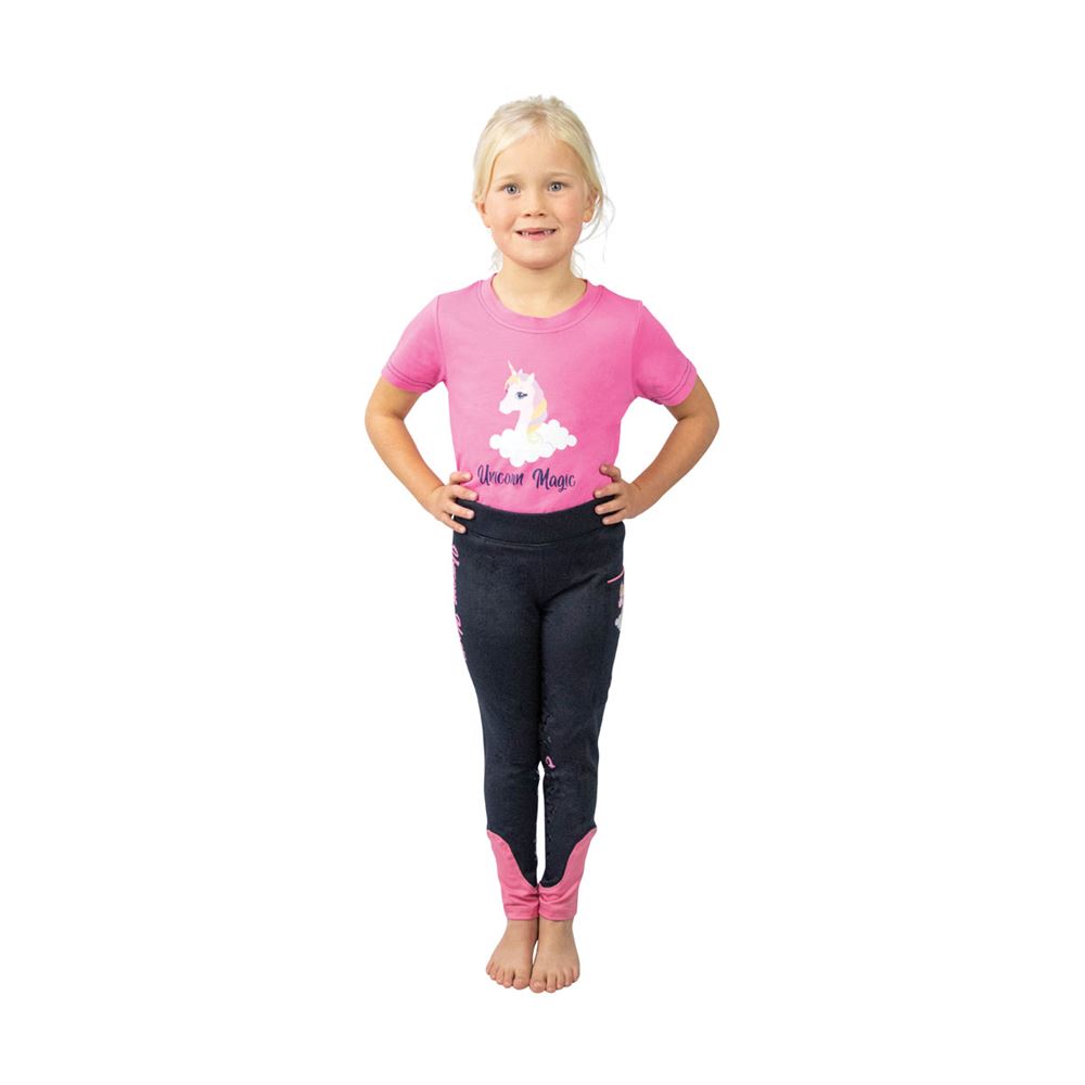 Unicorn Magic Riding Tights by Little Rider (Navy/Pink)