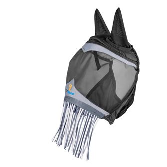 Shires FlyGuard Pro Fine Mesh Fly Mask with Ears & Nose Fringe (Jet)