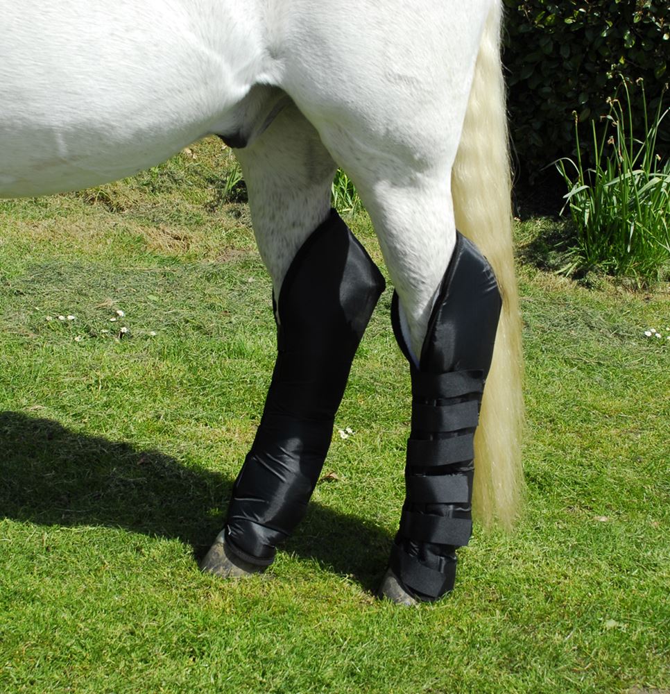 Rhinegold Full Length Fleece Lined Travel Boots - Set Of 4 (Black)