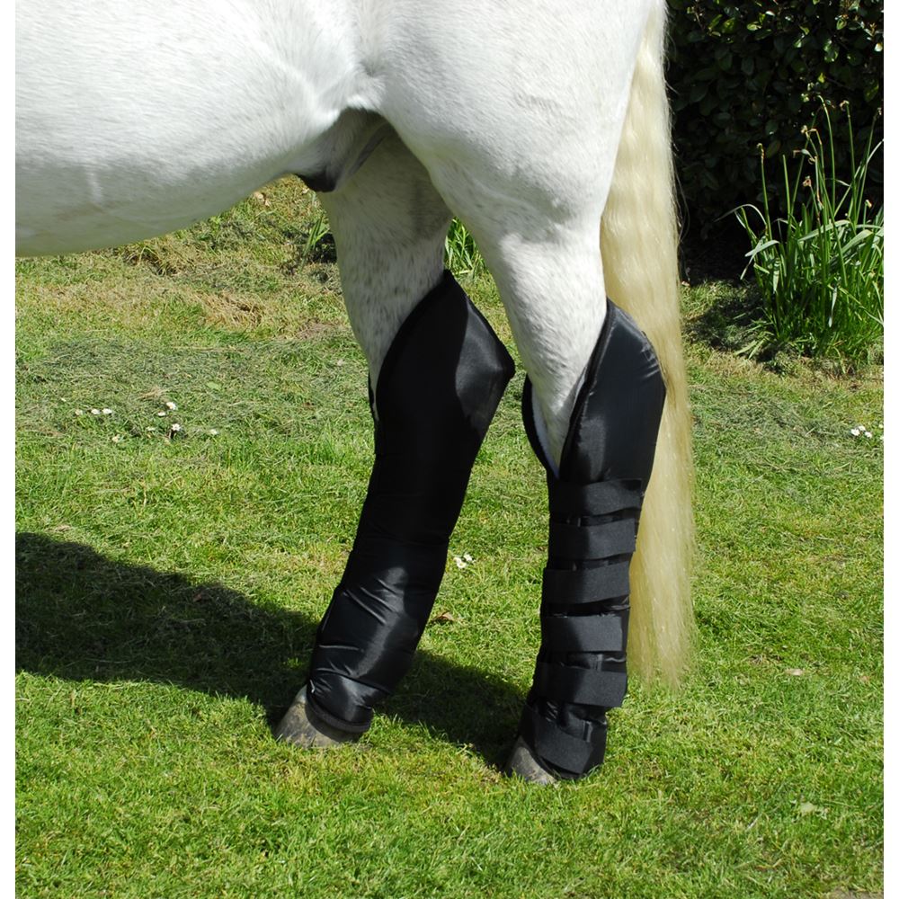 Rhinegold Full Length Fleece Lined Travel Boots - Set Of 4 (Black)