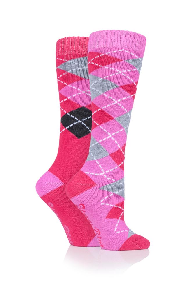 Storm Bloc Lingfield Ladies Argyle Mid Weight Socks Twin Pack