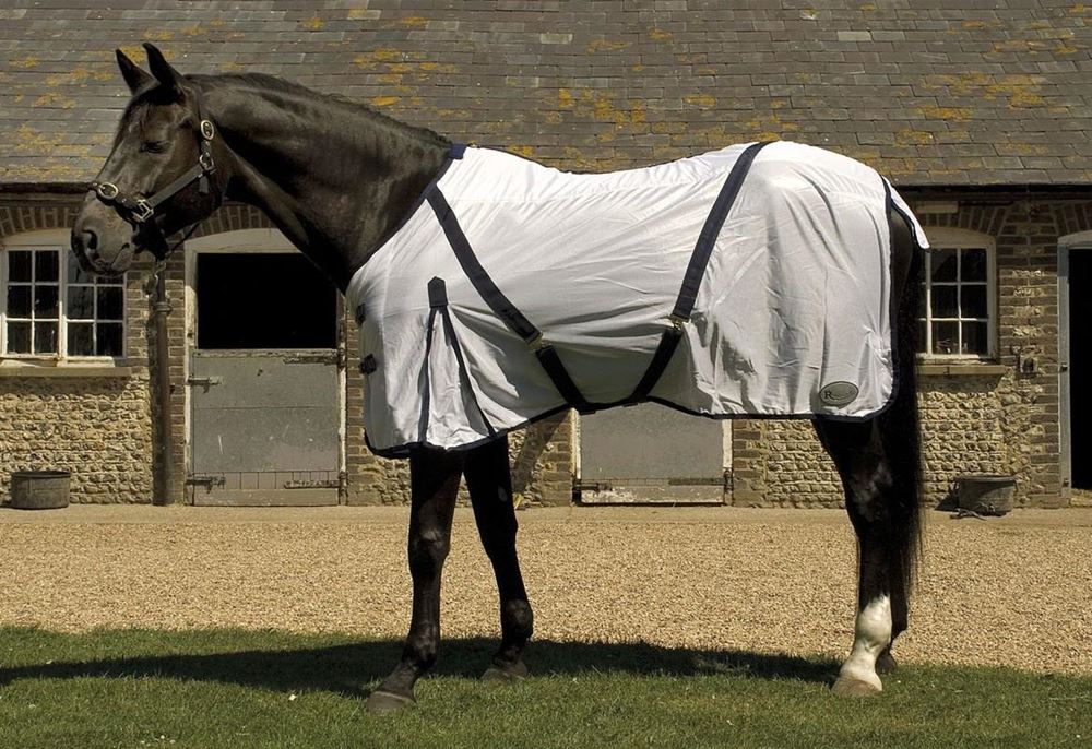 Rhinegold Fly Rug with Neck Cover (White)