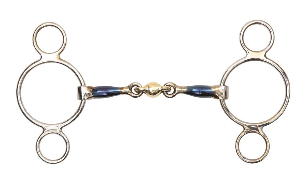 Shires Blue Sweet Iron Ring Gag with Lozenge
