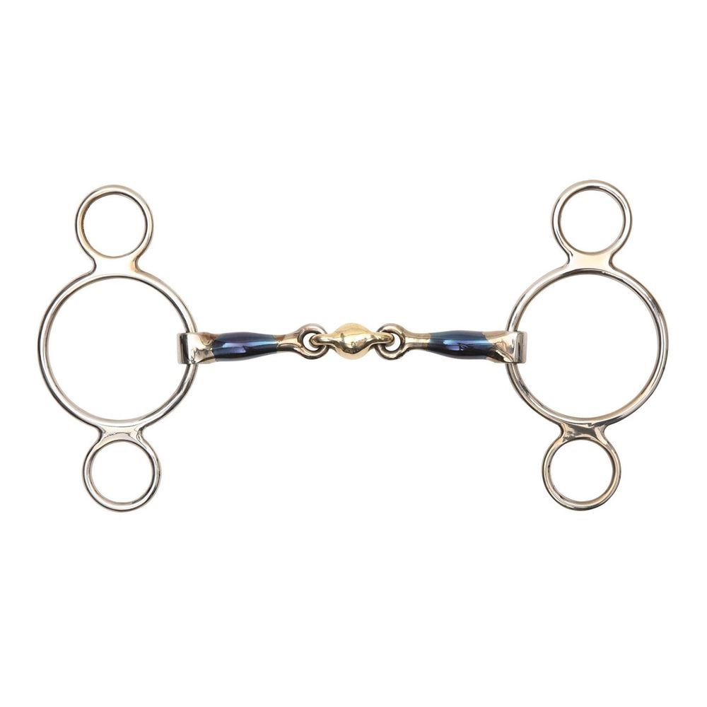 Shires Blue Sweet Iron Ring Gag with Lozenge